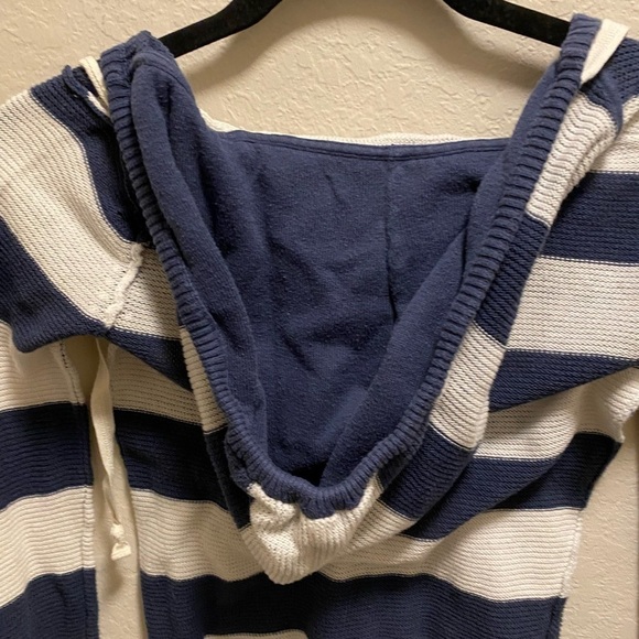 Vintage Victoria’s Secret Pink v-neck striped knit sweater with hood - Picture 6 of 7